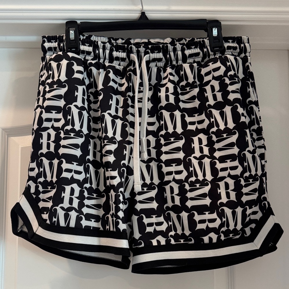 Men’s Monogram Black and White Shorts